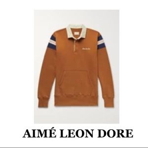 AIMÉ LEON DORE, Logo-Embroidered Striped Cotton-Jersey Rugby Sweatshirt